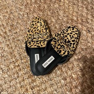Steve Madden Dazzling Leopard Hide Mules